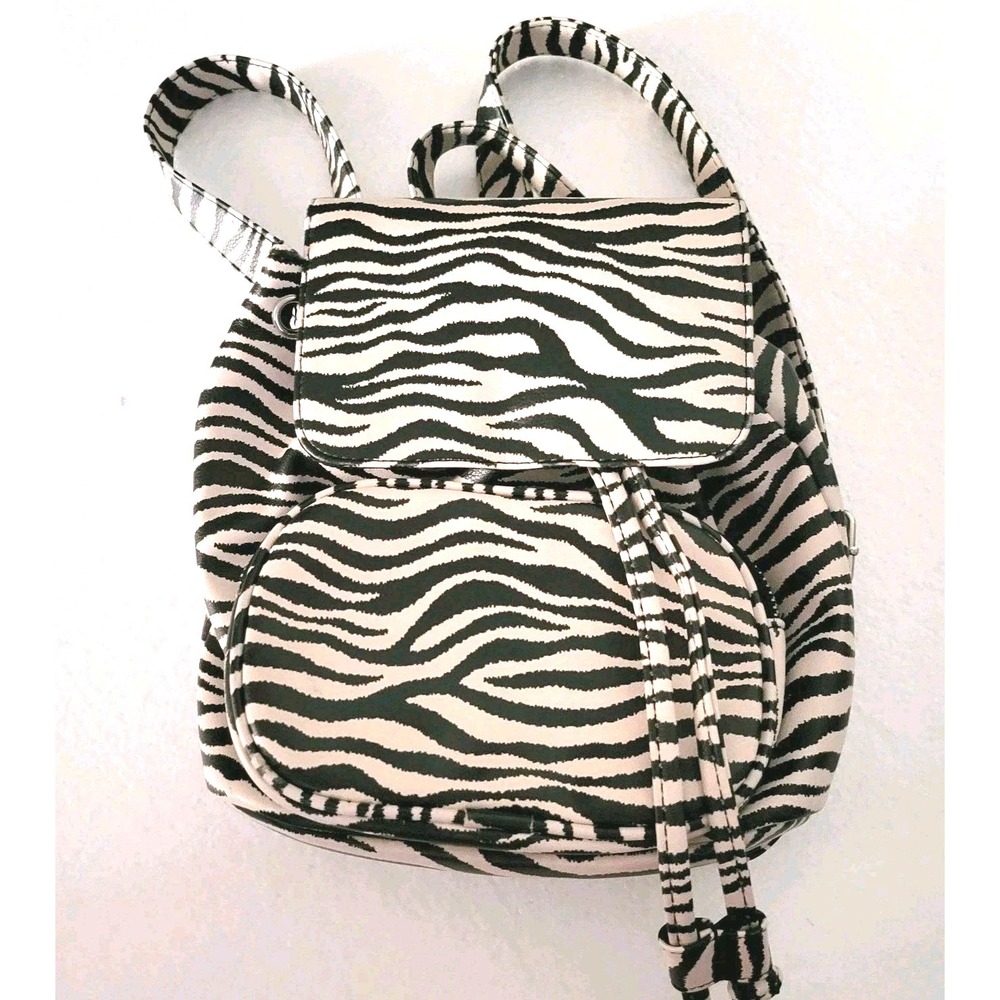 Wild Fable Zebra Print Mini Backpack Purse Y2K Black White